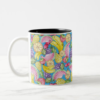 Taza Bicolor Caneca Linha Frutas Fun