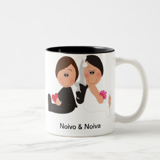 TAZA BICOLOR CANECA PERSONALIZADA NOIVINHOS