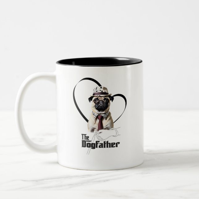 Taza Bicolor Caneca Pug - The Dogfather (Izquierda)