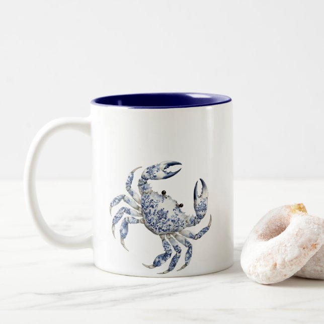 Taza Bicolor Cangrejo azul (Con donut)