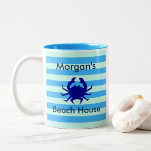 Taza Bicolor Cangrejo Azul Casa de Playa
