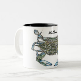 Taza Bicolor Cangrejo azul personalizado