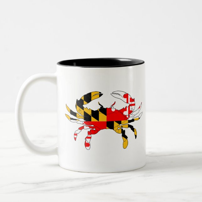 Taza Bicolor Cangrejo de la bandera de Maryland (Izquierda)
