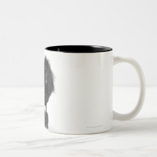 Taza Bicolor Caniche negro arreglado
