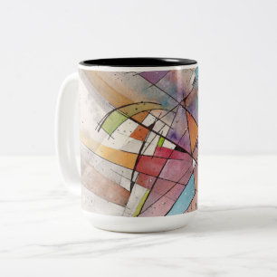 Taza Bicolor CANTATA en MAYOR PASTEL Arte Abstracto