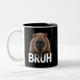 Taza Bicolor Capibara Divertida Bruh 