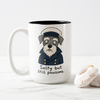 Taza Bicolor Capitán Schnauzer Divertido Salado Pero Genial