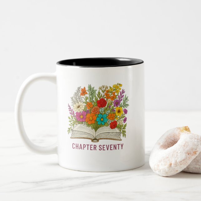Taza Bicolor Capítulo Setenta Cumpleaños 70 (Con donut)