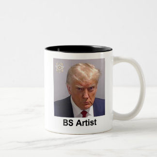 Taza Bicolor Captura de pantalla de Trump Mug "BS Artist"