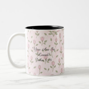Taza Bicolor Capullos de Rosa Rosados