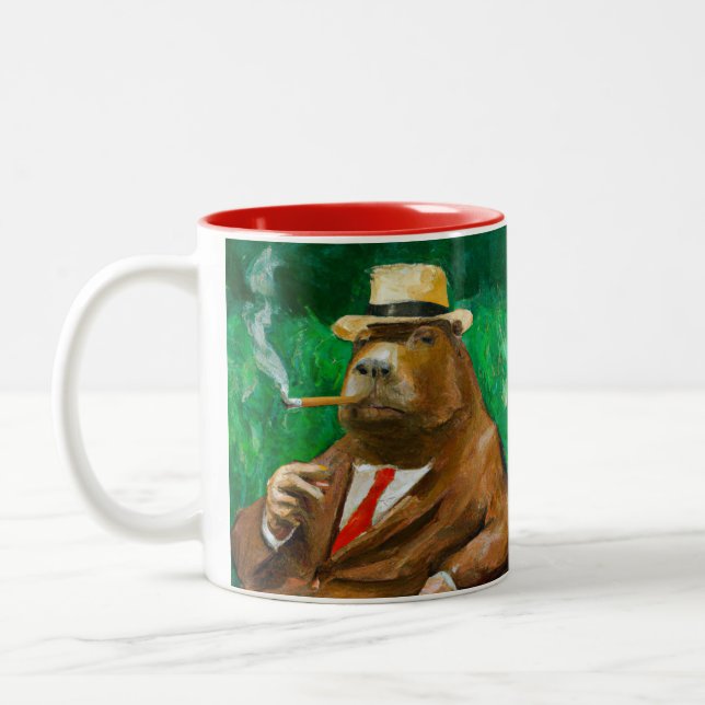 Taza Bicolor Capybara con clase (Izquierda)