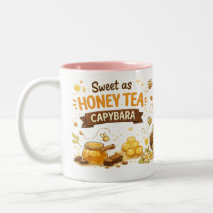 Taza Bicolor Capybara de Té de Miel Capybara Acogedor Bebiend
