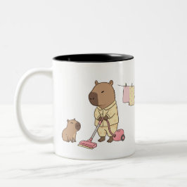 Taza Bicolor Capybara Mamá Mug | Un regalo agradable y acogedor
