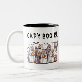 Taza Bicolor Capybara Mug, tema de Halloween
