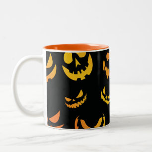 Taza Bicolor Cara de calabaza de Jack O Lantern