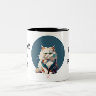 Taza Bicolor Cara de gato persa fracturada Mug