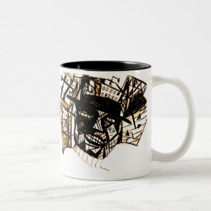Taza Bicolor cara de línea blanca