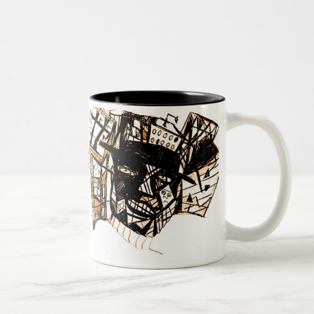 Taza Bicolor cara de línea blanca (Derecha)