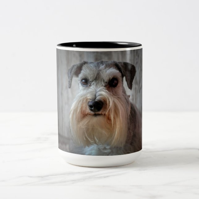 Taza Bicolor Cara de perro Schnauzer (Centro)