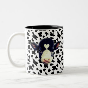 Taza Bicolor Cara de vaca negra y blanca