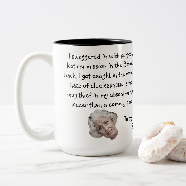 Taza Bicolor Cara divertida | Abuelos dispersos/Abuelo divertid (Con donut)