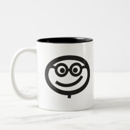 Taza Bicolor Cara feliz con los vidrios