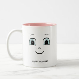 Taza Bicolor Cara Feliz con Texto Personalizado y Monograma