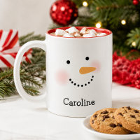 Cara Feliz de Muñeco de Nieve Personalizado Nombre