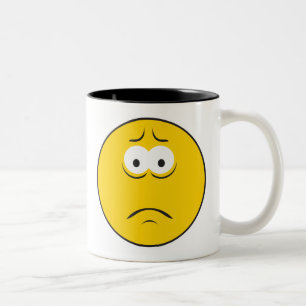 Taza Bicolor Cara Fruncida Triste