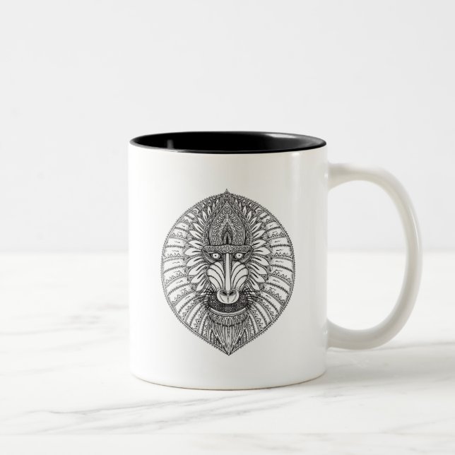 Taza Bicolor Cara inspirada del babuino (Derecha)