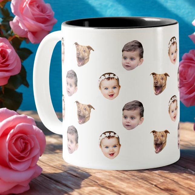 Taza Bicolor Cara personalizado, regalo familiar único 3 fotos  (Subido por el creador)