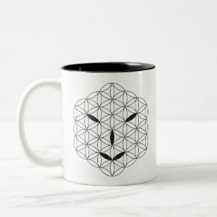 Taza Bicolor Cara sagrada - Arturia 02, Negro.