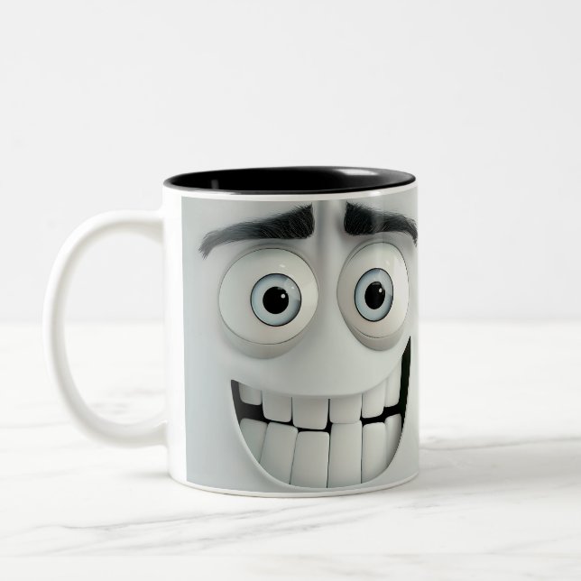 Taza Bicolor Cara sarcástica 3D (Izquierda)