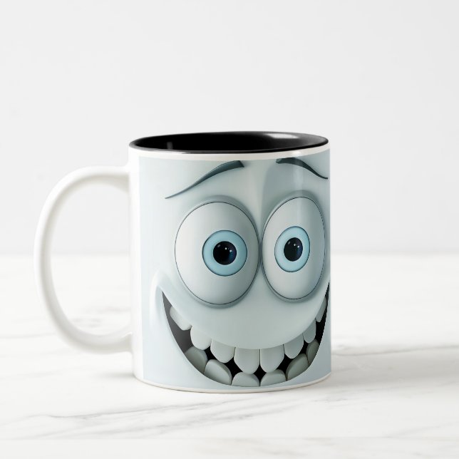 Taza Bicolor Cara sarcástica 3D (Izquierda)