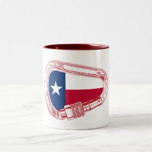 Taza Bicolor Carabiner de escalada de bandera de Texas