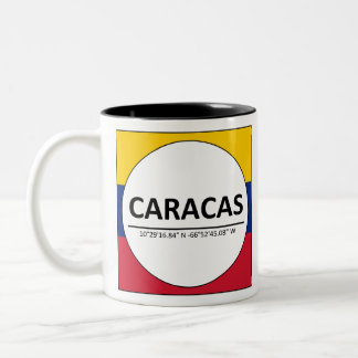 Taza Bicolor Caracas coordina la bandera de Venezuela