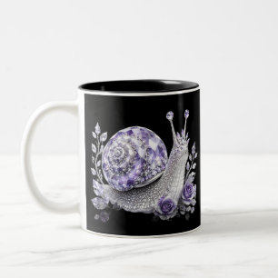 Taza Bicolor Caracol de cristal morado plateado