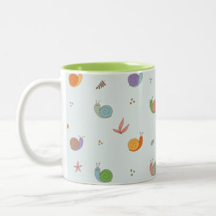 Taza Bicolor Caracoles divertidos