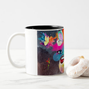 Taza Bicolor Carácter de payaso colorido