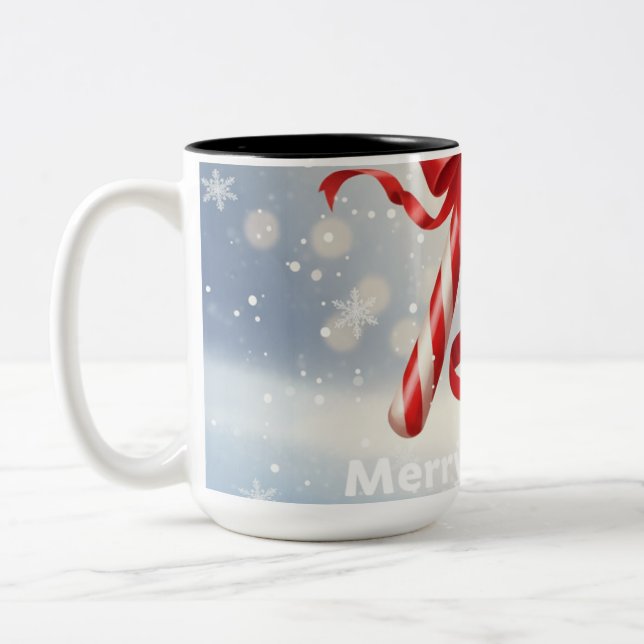 Taza Bicolor Caramelo de Feliz Navidad -  (Izquierda)