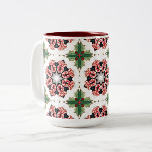 Taza Bicolor Caramelo de Navidad Festivo