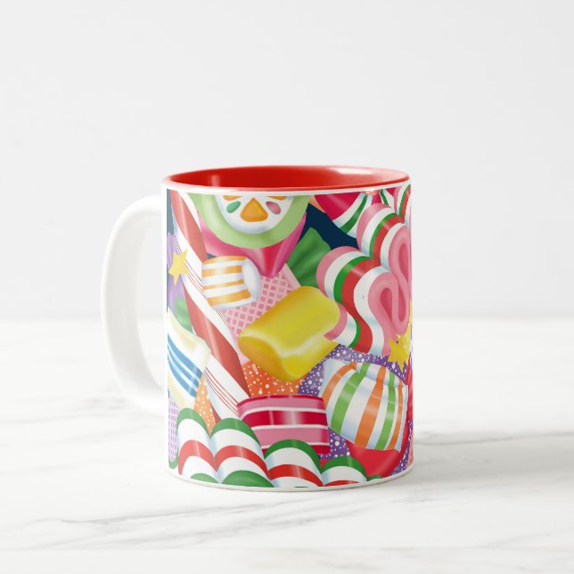 Taza Bicolor Caramelo pasado de moda del navidad (Anverso izquierdo)