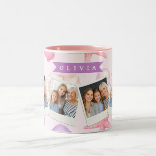 Taza Bicolor Caramelo Personalizado de Concha de Mar Costera co