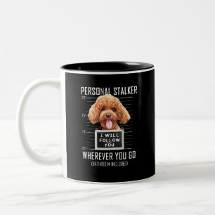Taza Bicolor Carbón de perro de Stalker personal te seguiré a m