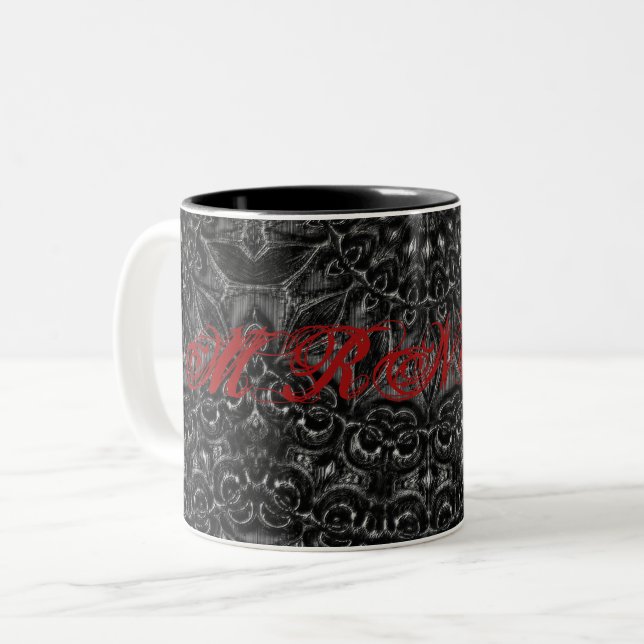 Taza Bicolor Carbón Mandala (Anverso izquierdo)