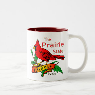 Taza Bicolor Cardenal del estado de la pradera de Illinois
