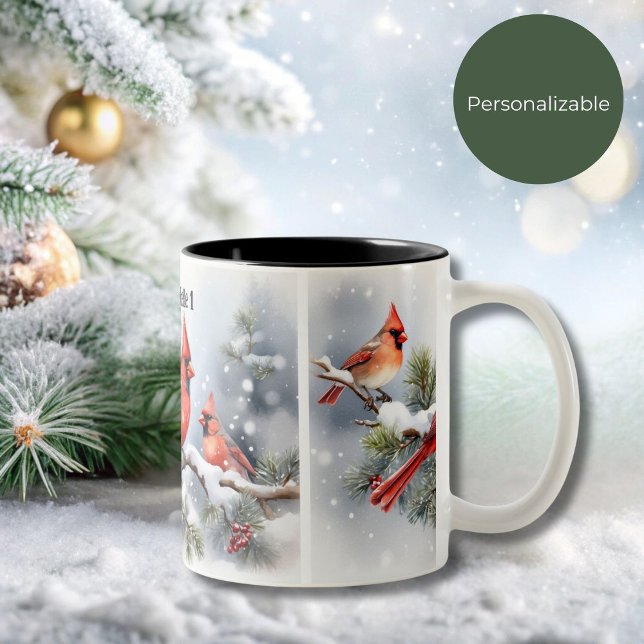 Taza Bicolor Cardenales navidades en la nieve 1 Mug (Subido por el creador)