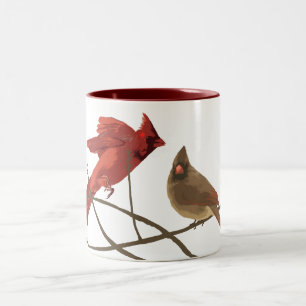 Taza Bicolor Cardenales rojos festivos