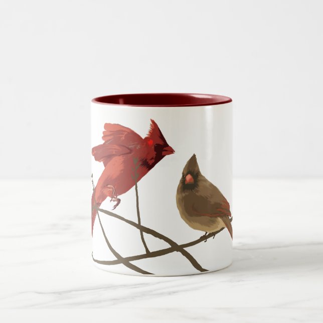 Taza Bicolor Cardenales rojos festivos (Centro)
