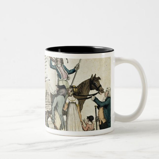 Taza Bicolor Caricatura de los curanderos que ofrecen vacunas (Derecha)